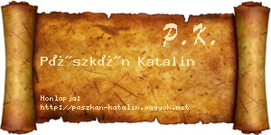 Pászkán Katalin névjegykártya